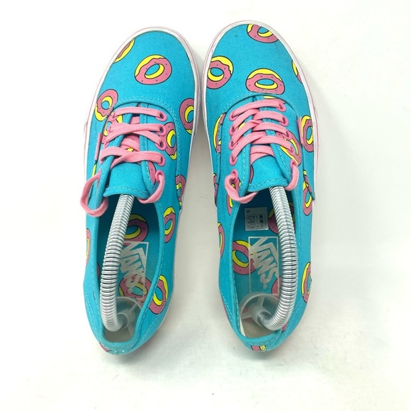 Vans Off the Wall Low Top Lace Up Sneaker “Odd Future” Blue Donuts Womens 8 - Picture 5 of 8
